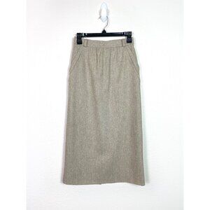 Escada Wool Vintage Midi Pencil Straight Skirt Tan Size 36 Small